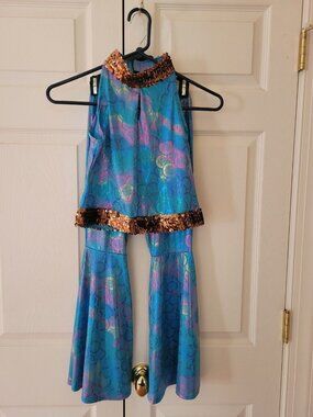 Girl Wishcraft Chasing Fireflies 70's Blue Disco Queen Halloween Costume Size 8